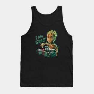 Groot with Bomb (Low Poly) Tank Top